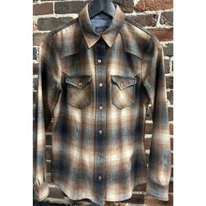 Pendleton Canyon Western Wool Flannel Shirt Button Up Plaid Size S
